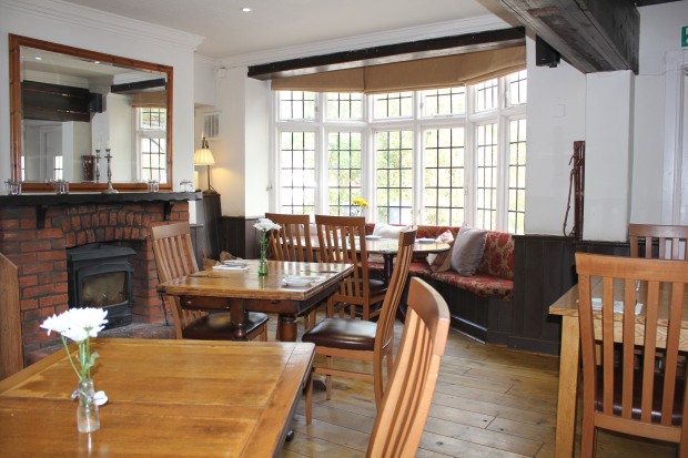 The interior of The Plough Inn, a pub in the village of Longparish